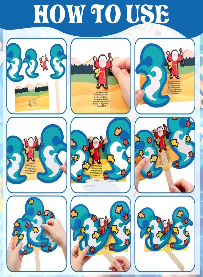 Burbell 24 Sets Parting of The Red Sea Jesus Crafts Kit Bulk Jesus Walk on Water Scenes Craft Kit Religious DIY Bible Crafts Faith Gifts Vbs Easter Sunday Church Gifts - Image 3